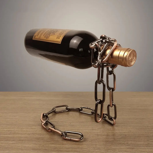 Metal Chain Floating Wine Rack