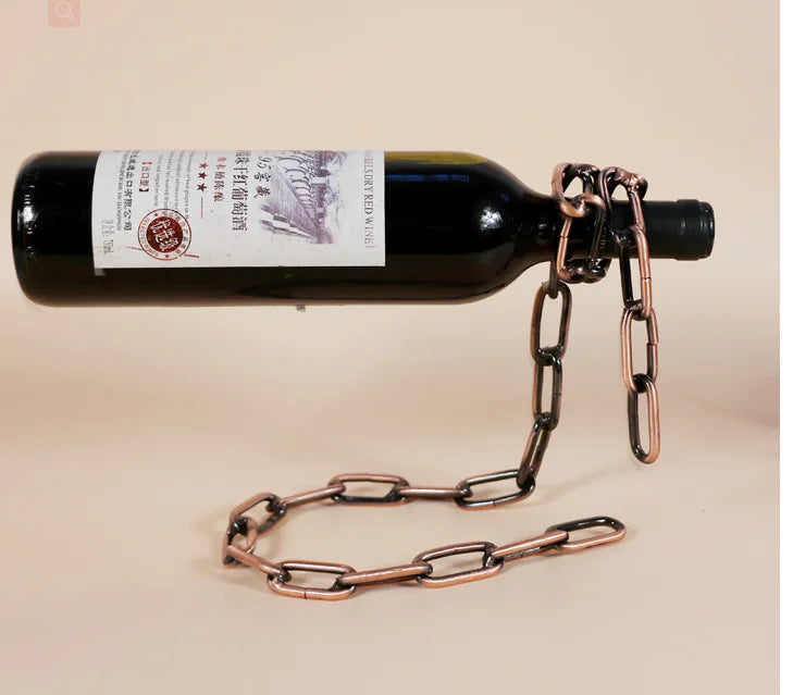 Metal Chain Floating Wine Rack